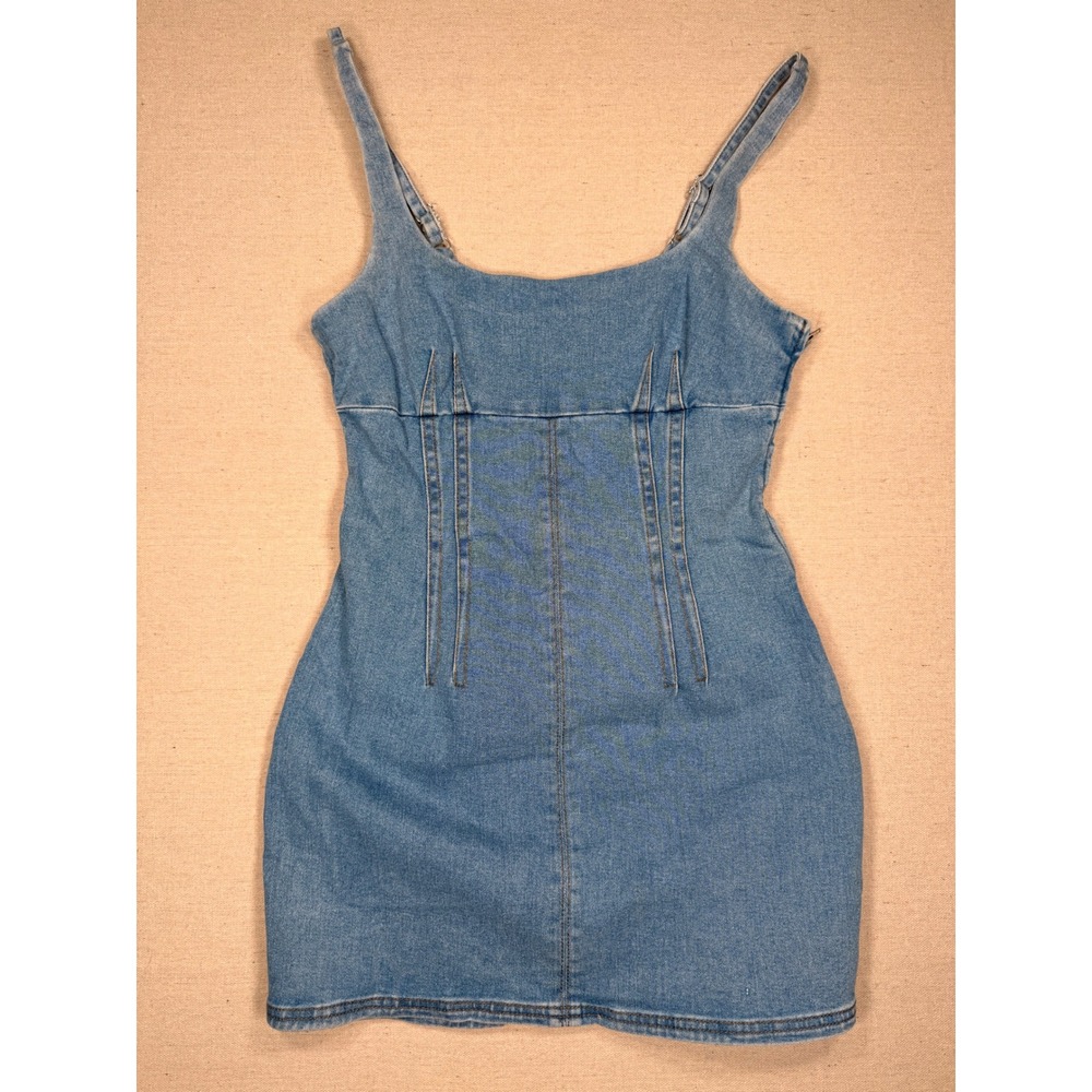 BDG Urban Outfitters Denim Corset Mini Dress Light Wash Blue Sleeveless Medium